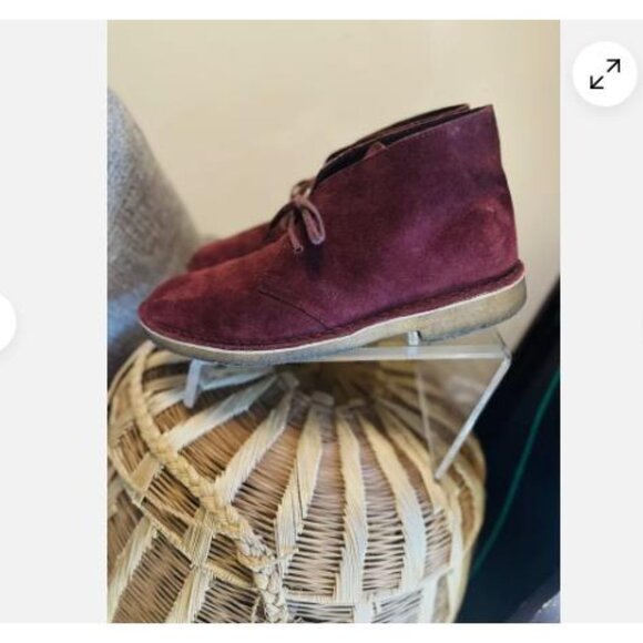 Mens Clarks Desert Boots Designed in England Burgundy size US 10 Rare - Picture 3 of 8